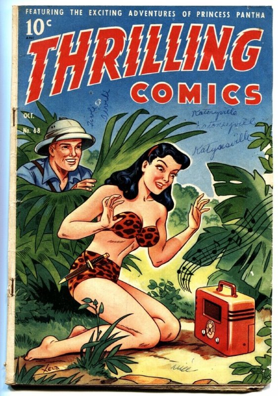 Thrilling #68 1948-Nedor-Good Girl Art-Alex Schomburg-Frank Frazetta 