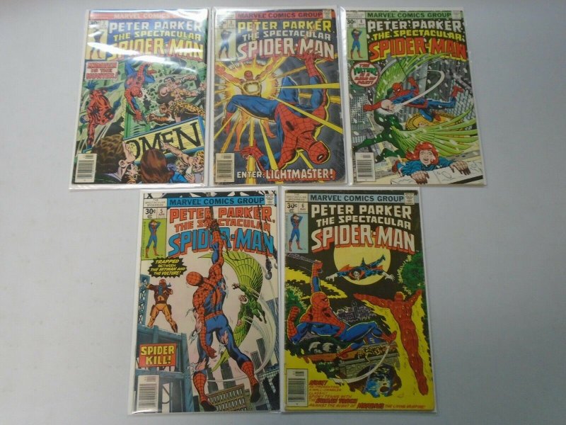 Spectacular Spider-Man lot 10 30c covers from #2-11 avg 4.0 VG (1977)