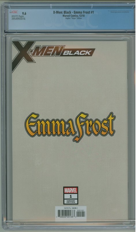 X-Men: Black-Emma Frost #1 Hughes Virgin Edition CGC 9.6!