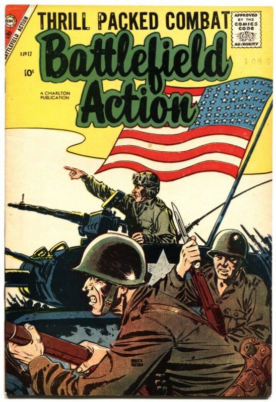 BATTLEFIELD ACTION #17-1957-AMERICAN FLAG COVER-TEDDY ROOSEVELT-ROUGH RIDERS