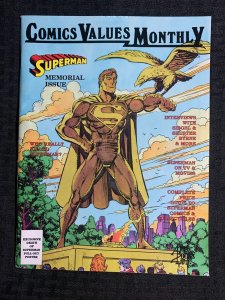1992 COMICS VALUES MONTHLY Magazine #2 FVF 7.0 Superman Memorial with Poster