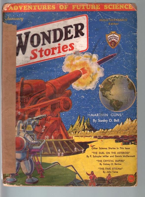 Wonder Stories 1/1932-STANLEY BELL Mars story-PULP! G