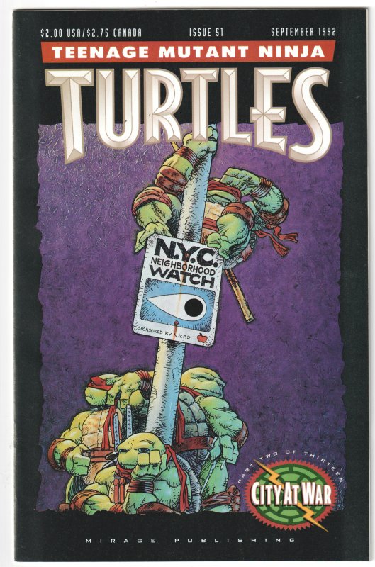 Teenage Mutant Ninja Turtles #51 (1992) Teenage Mutant Ninja Turtles CITY AT WAR