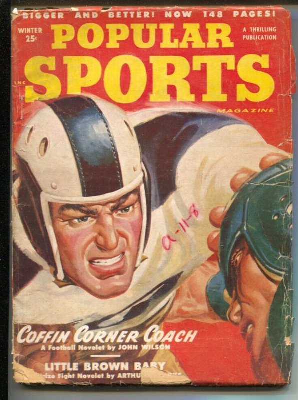 Popular Sports-Winter 1951-football cover-Robert Sidney Bowen- Arthur J Burks...