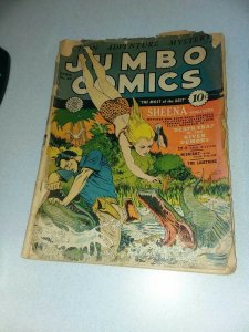 Jumbo Comics #38 fiction house 1942 golden age sheena jungle superhero lightning