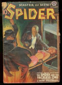 THE SPIDER NOV 1939  GUILLOTINE WEIRD MENACE PULP GGA G/VG