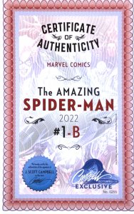 THE AMAZING SPIDER-MAN #1 (2022) J.SCOTT CAMPBELL SIGNED  7 COVERS SET W/COA NM.