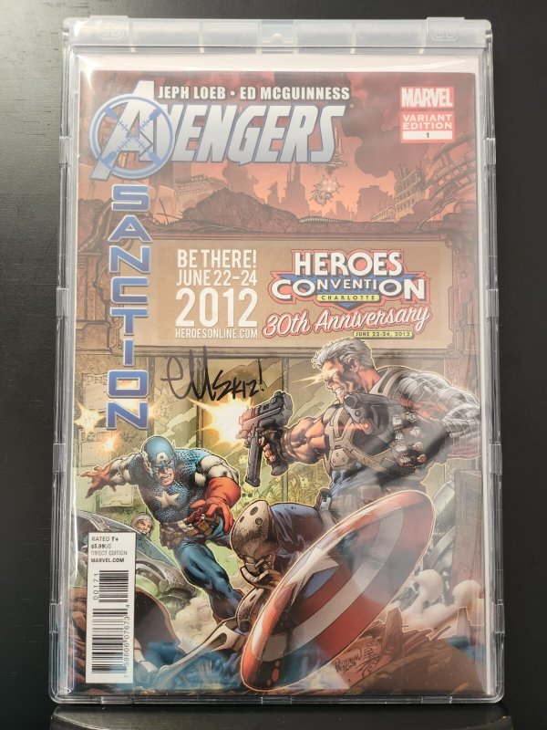 Avengers X Sanction #1 - Signed Ed McGuinness / Encased (9.2ob) 2012