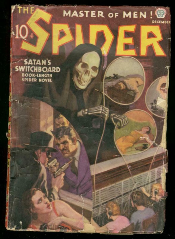 THE SPIDER DEC 1937 SATANS SWITCHBOARD GRIM REAPER CVR G+