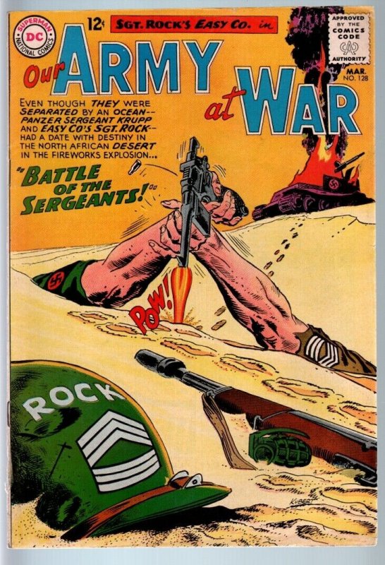 OUR ARMY AT WAR #128 1963-DC WAR COMIC-ORIGIN OF SGT. ROCK-FN FN