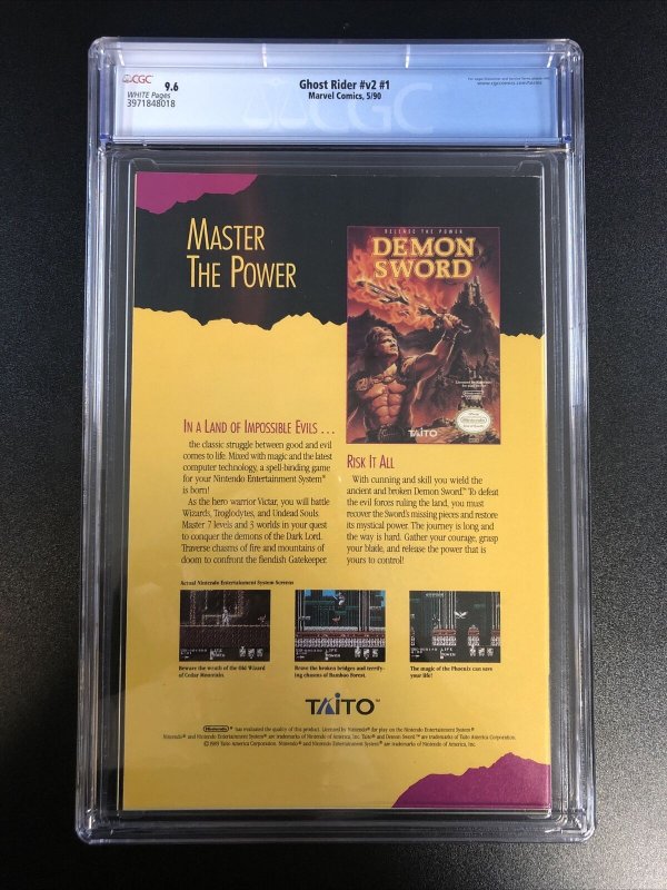 Ghost Rider #v2 (1990) # 1 (CGC 9.6 WP)|1st App Dan Keth Ghost Rider | NewsStand