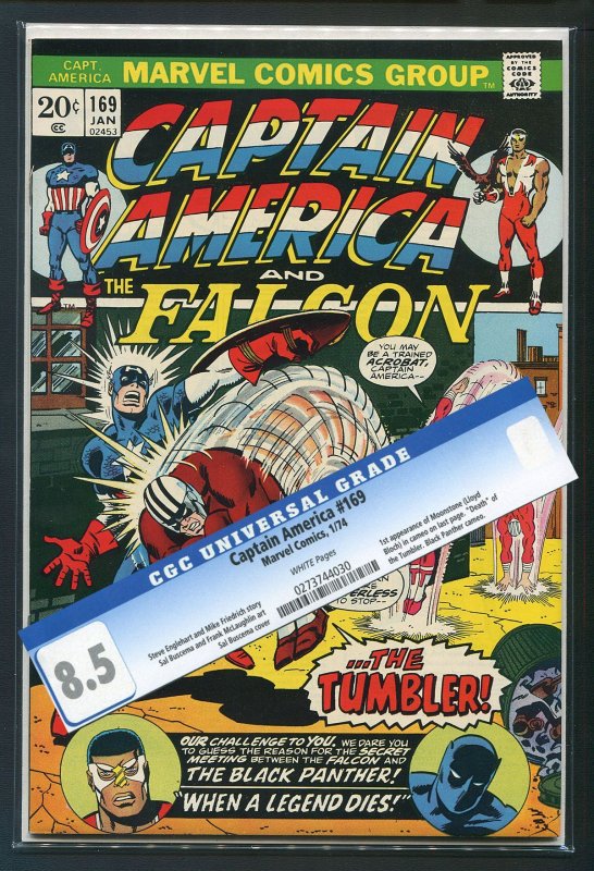 Captain America #169(CGC 8.5 VFN+ Crack-Out) 1st Moonstone, Black Panther /1974