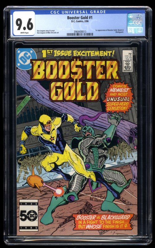 Booster Gold (1986) #1 CGC NM+ 9.6 White Pages 1st Appearance Skeets!