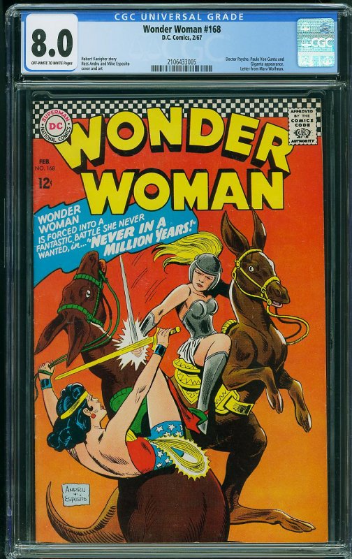 Wonder Woman #168 (DC, 1967) CGC 8.0