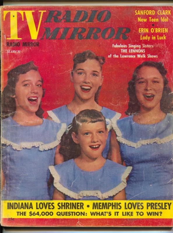 TV Radio Mirror-Lennon Sisters-Elvis Presley-Victor Borge-Mar-1957