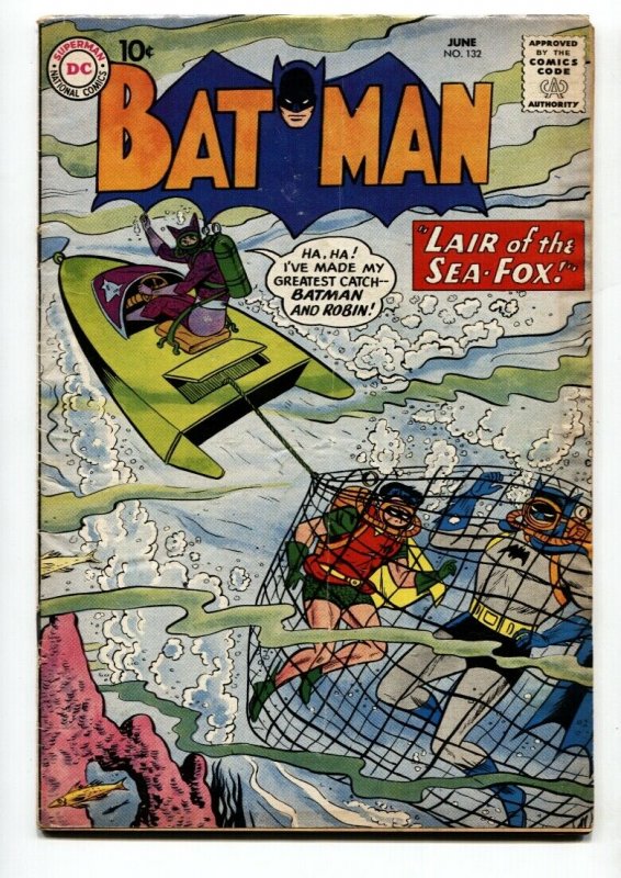 Batman #132 Robin - Scuba cover- Sea Fox DC Silver Age 1960 VG+