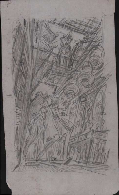 Chinatown Pursuit Pencil Sketch By Frank Thorne