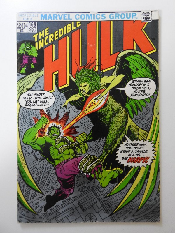 The Incredible Hulk #168 (1973) VG+ Condition! Alka Seltzer & MJ Insert intact!