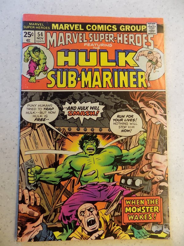 MARVEL SUPER HEROES # 54 MARVEL BRONZE ACTION ADVENTURE HULK SUB-MARINER FN-