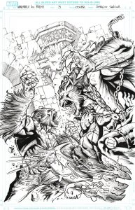 Sergio Davila Werewolf by Night #3 Original Cover Art Marvel Signed Published