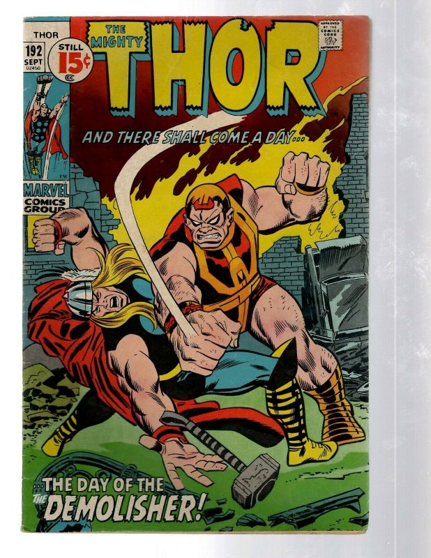 Mighty Thor # 192 FN Marvel Comic Book Loki Odin Asgard Sif Avengers Hulk RB8