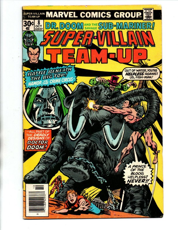 Super-Villain Team-Up #8 newsstand - Namor - Doctor Doom - 1976 - FN