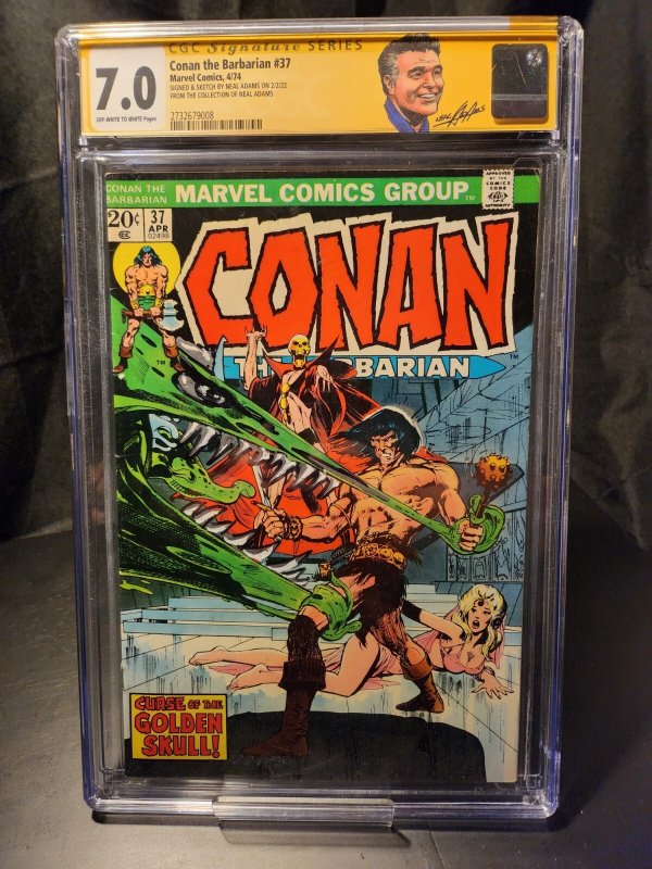 Conan the Barbarian #37 - Signed & Sketched Neal Adams (CGC 7.0) 1974