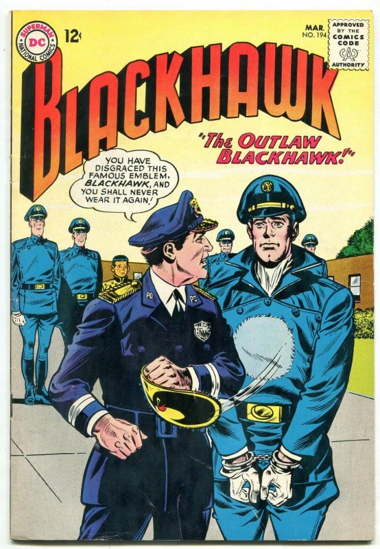 BLACKHAWK #194 1964-DC COMICS-NAZI LAVA TROOPS!! SCI FI FN/VF