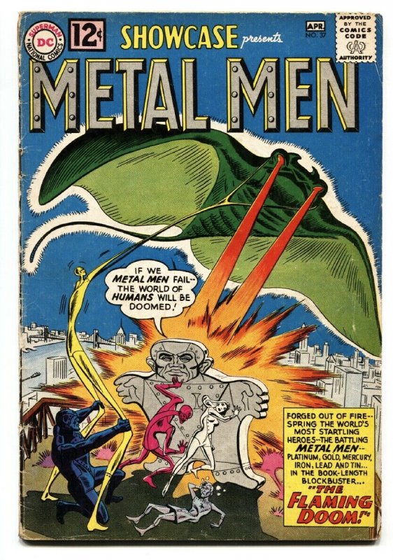 Showcase #37 Key book-1962 1st appearance of Metal Men Dc Silver Age Comic VG