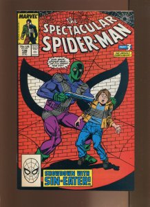 Spectacular Spiderman #136 - Death of Sin-Eater (Stan Carter).  (8.5) 1988