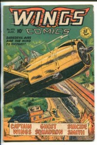 WINGS #103 -FICTION HOUSE-1949-CAPT WINGS-AIR WAR STORIES-GHOST SQUADRON-vg