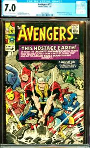 Avengers #12 CGC Graded 7.0 Mole Man & Red Ghost