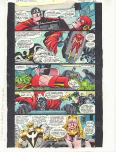 JLA: Foreign Bodies #1 p.22 Color Guide Art - Superman, Flash by John Kalisz