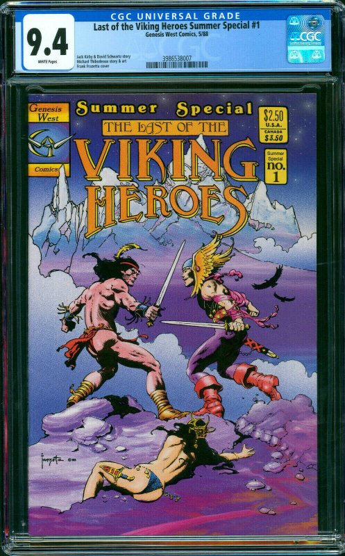 Last of the Viking Heroes Summer Special #1 Frazetta Genesis West 1988 CGC 9.4   