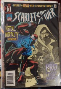 SCARLET SPIDER # 1  1995 MARVEL ROMITA JR VARIANT  BEN  REILLY BARCODE NEWSTAND 