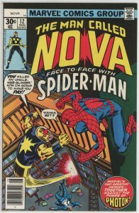 Nova #12 (1976) - 9.4 NM *Spider-Man/Who is the Man Called Photon*