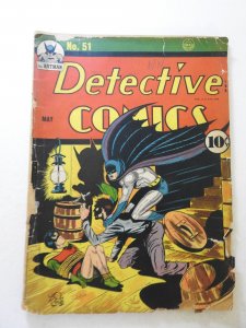 Detective Comics #51 (1941) PR Condition book-length spine split, cover detached