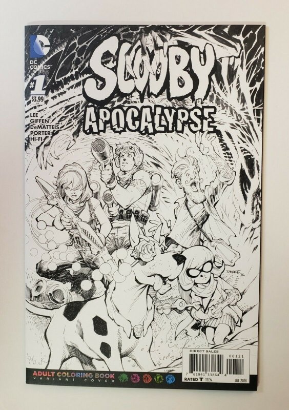 Scooby Apocalypse #1 Adult Coloring Book Variant Cover NM DC Comics 2016 