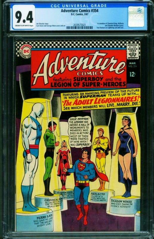 ADVENTURE COMICS #354 CGC 9.4 1967-SUPERBOY-LEGION 2039573021