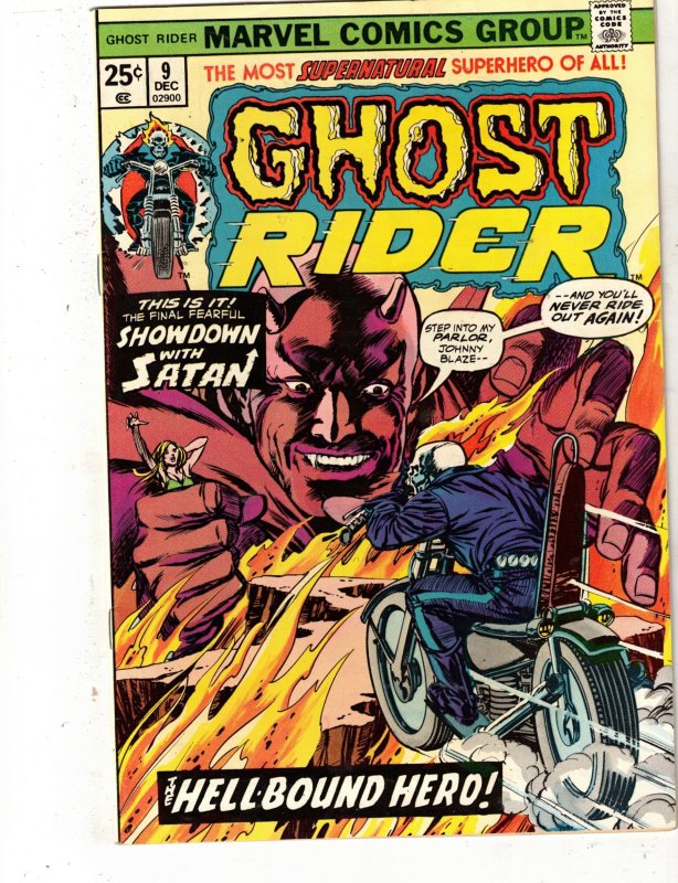 Ghost Rider #9 (1974) NM- 50% OFF SALE WOW! GR vs Satan! BEANTOWN CERTIFICATE!