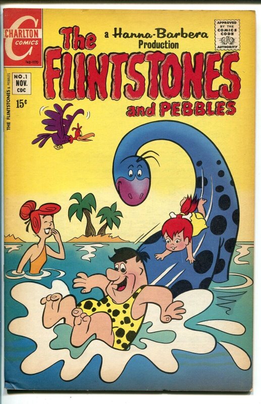 Flintstones #1 1970-Charlton-1st issue-dinosaur-Pebbles-Wilma-Fred-FN