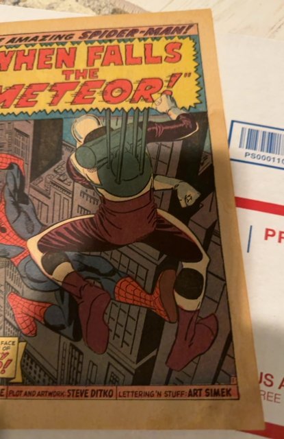 The Amazing Spider-Man #36 (1966)when a meteor falls. Water/moisture staining