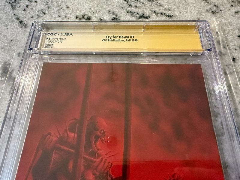 Cry For Dawn # 3 CGC Graded 9.8 Comic Book Signed 2X Linsner JSA Authentic JH25