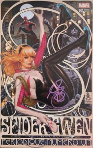 Spider-Gwen 1 comicsketchart variant signed in Pink Mark Brooks DF COA VF/NM.