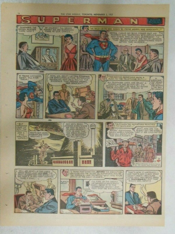 Superman Sunday Page #940 by Wayne Boring from 11/3/1957 Size ~11 x 15 inches