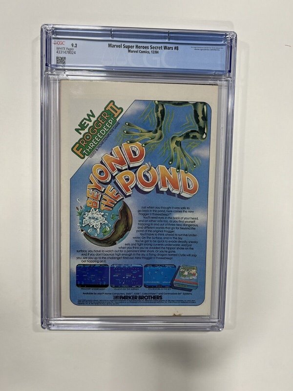 MARVEL SUPERHEROES SECRET WARS 8 CGC 9.2 WHITE PAGES MARVEL 1984