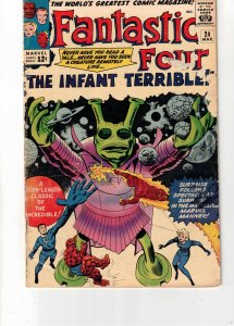 Fantastic Four #24 (1964) 1st Infant Terrible! Affordable-Grade VG Oregon CERT!