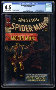 Amazing Spider-Man #28 CGC VG+ 4.5 1st Appearance Molten Man!
