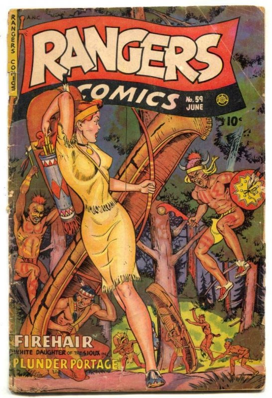 Rangers #59 1951-Spicy Firehair cover- glue on spine