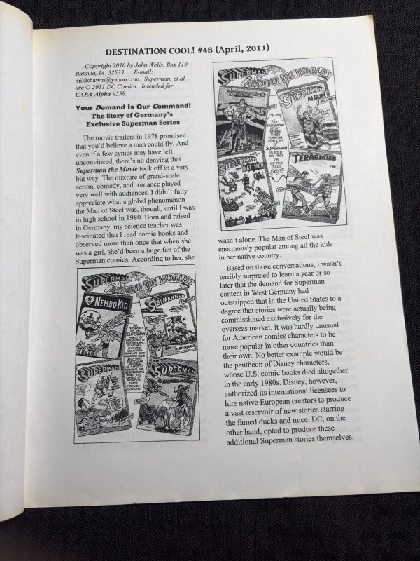 2011 SUPERMAN Superband German Fanzine #30 VG+ 4.5